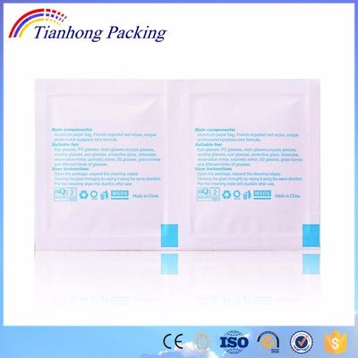 Food Grade Aluminum Foil Laminated Paper Bags for Glasses/Screen/Lens Cleaning Wipes