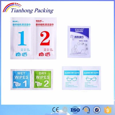 Food Grade Aluminum Foil Laminated Paper Bags for Glasses/Screen/Lens Cleaning Wipes