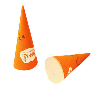 Moisture Proof Wrapping Ice Cream Paper Cone With Coated White Paper