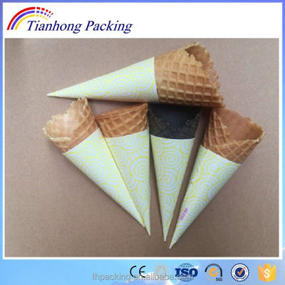 Moisture Proof Wrapping Ice Cream Paper Cone With Coated White Paper