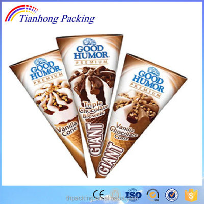 Moisture Proof Wrapping Ice Cream Paper Cone With Coated White Paper