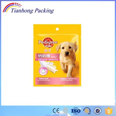 Custom Printed Aluminium Strengthened Zip Lock Flat Bottom Bag for Dog Food Packaging