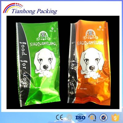 Custom Printed Aluminium Strengthened Zip Lock Flat Bottom Bag for Dog Food Packaging