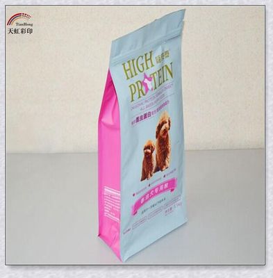 Custom Printed Aluminium Strengthened Zip Lock Flat Bottom Bag for Dog Food Packaging