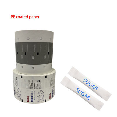 Heat Seal PE Coated White Paper Rolls For Sugar Stick Packing