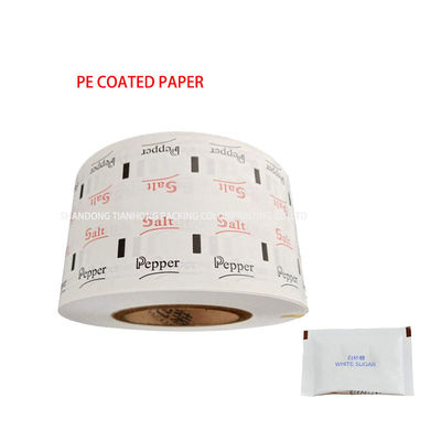 PE Coated Paper Roll For Sugar Stick Packaging 100% Virgin Wood Pulp