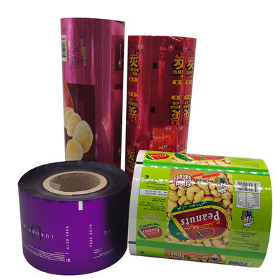 Customized Size Plastic Roll Stock for Nuts Food Candy and Chocolate Bar Packaging